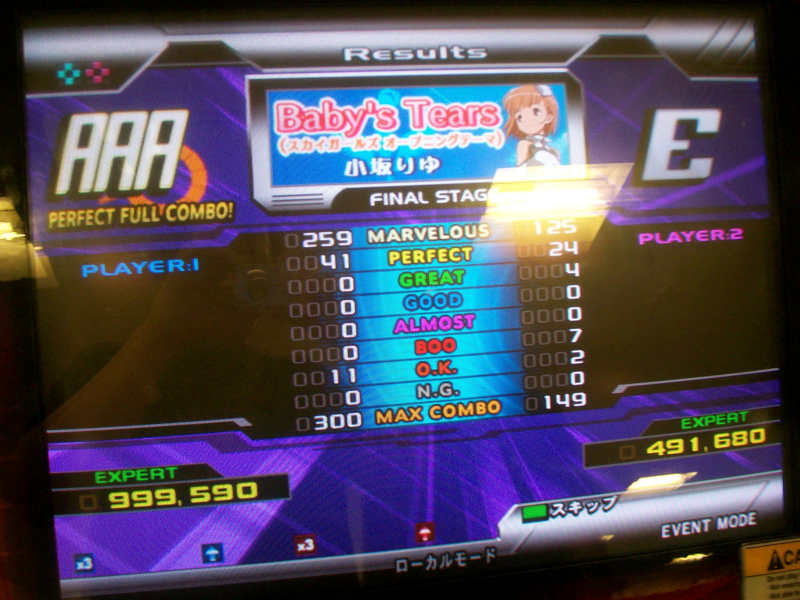 Baby S Tears Sky Girls Opening Theme 41 Perfects Score Tracker Evidence Dancedancerevolution Games Picture Gallery Ziv